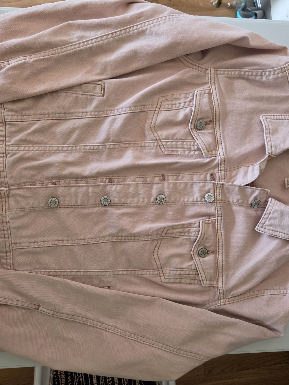 Maurices Blush Pink Denim Jacket Label Detail